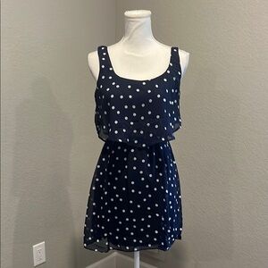 Navy Blue Polka Dot Dress